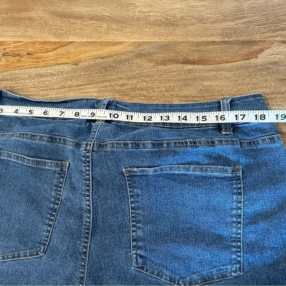 Woman Within Bermuda Blue Denim Shorts 16W Blue‎ Cuffed Stretch Summer Vacation